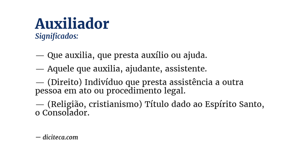 Significado de auxiliador