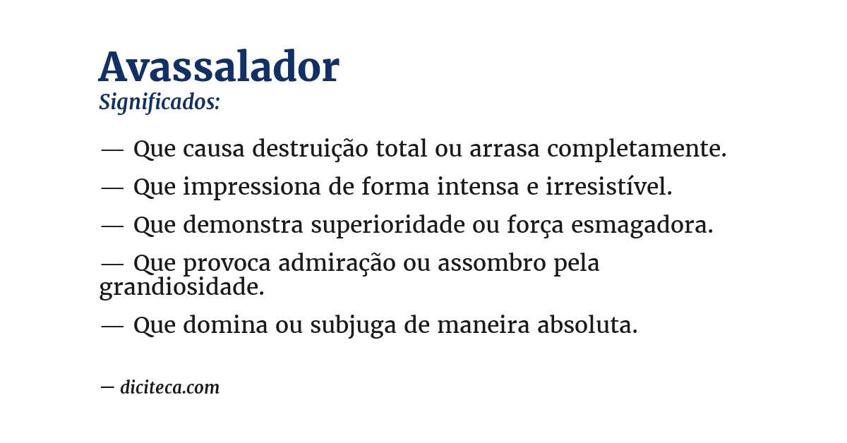 Significado de avassalador