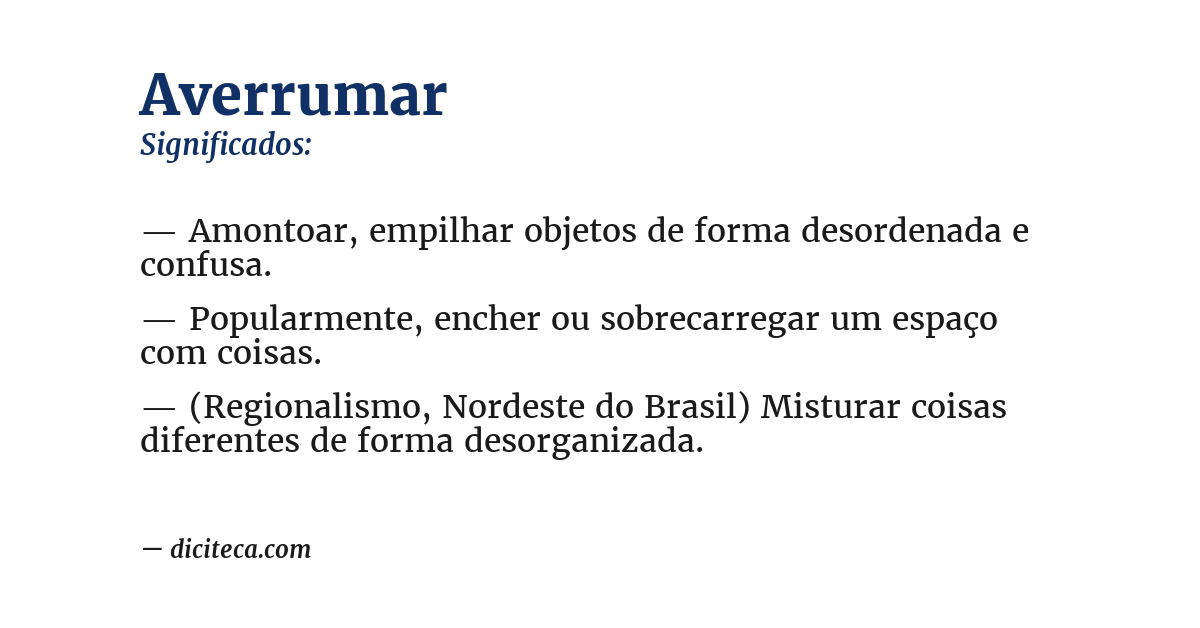 Significado de averrumar