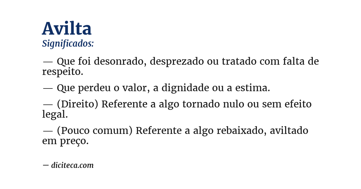 Significado de avilta