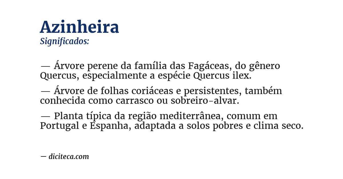 Significado de azinheira