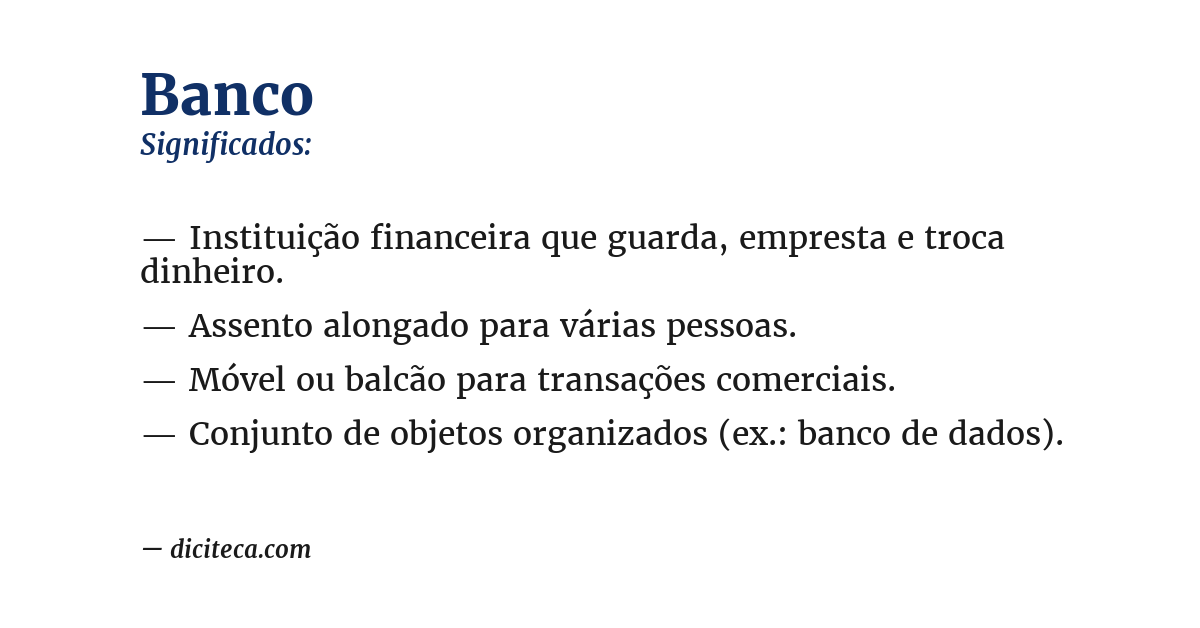 Significado de banco