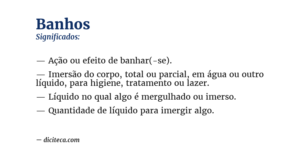 Significado de banhos