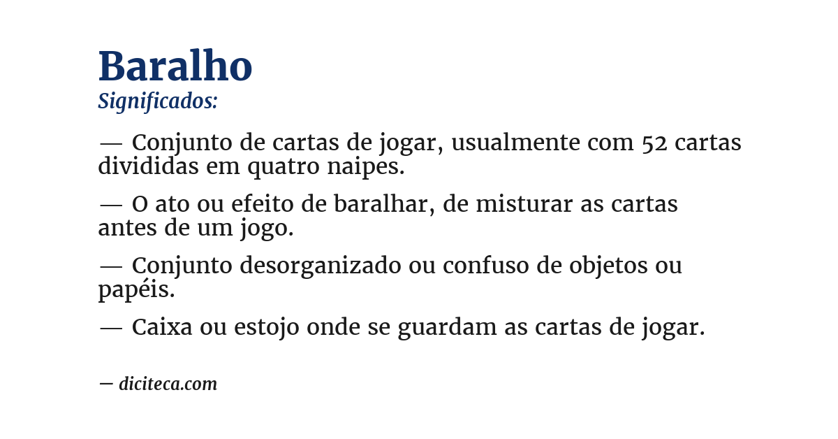 Significado de baralho