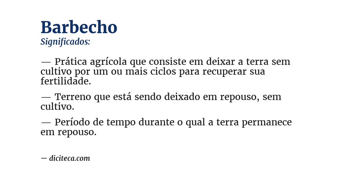 Significado de barbecho