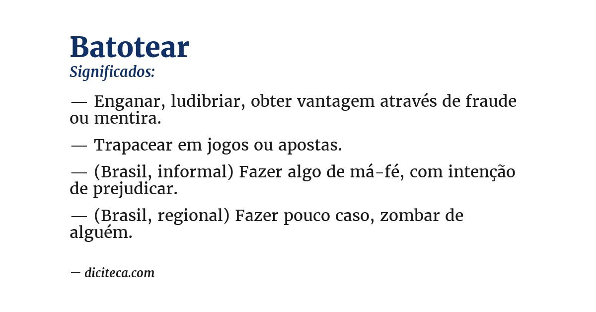 Significado de batotear