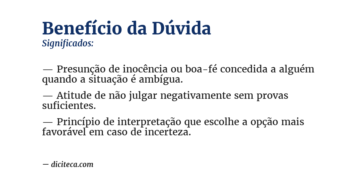 Significado de benefício da dúvida