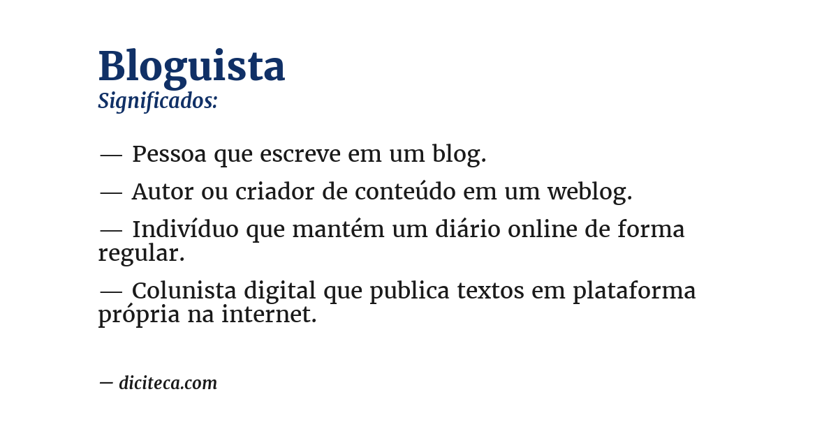 Significado de bloguista