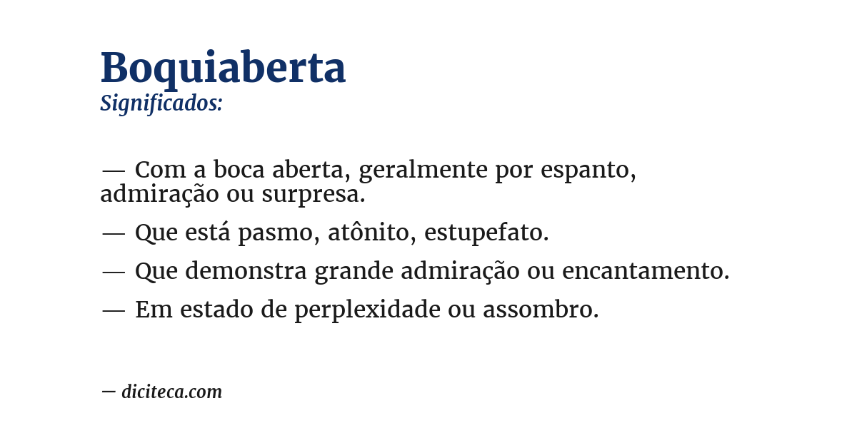 Significado de boquiaberta