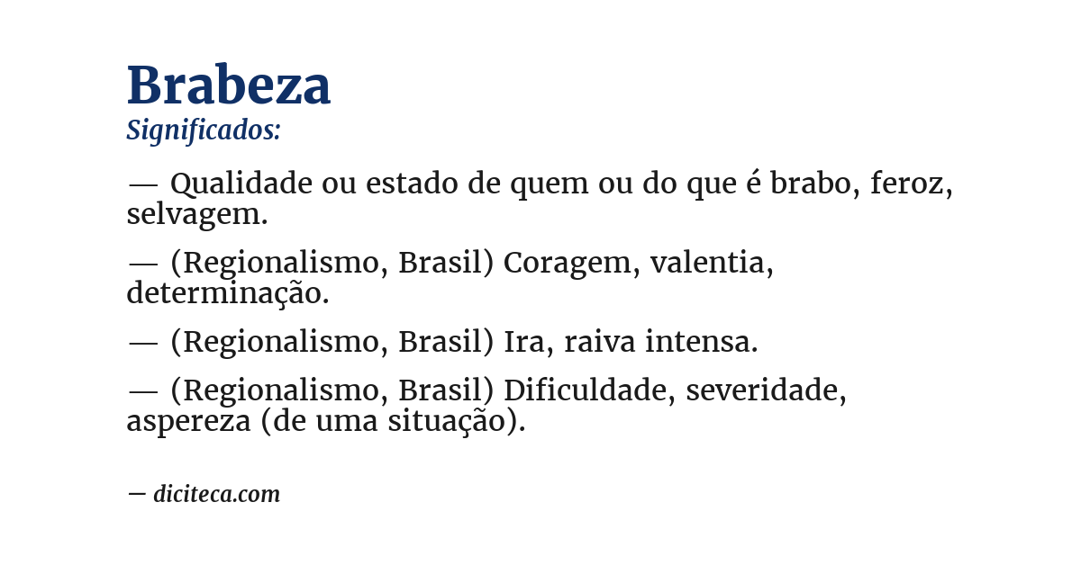 Significado de brabeza