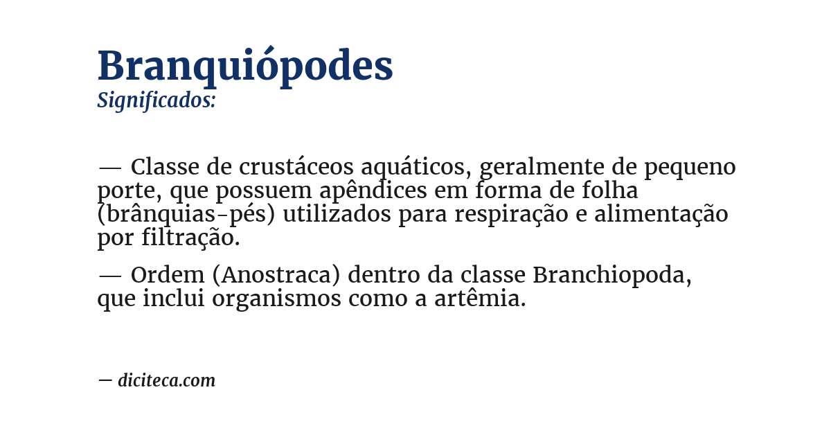 Significado de branquiópodes