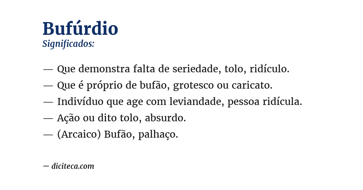 Significado de bufúrdio
