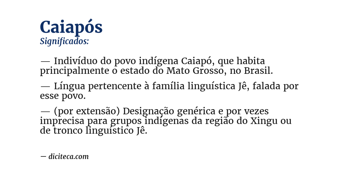 Significado de caiapós