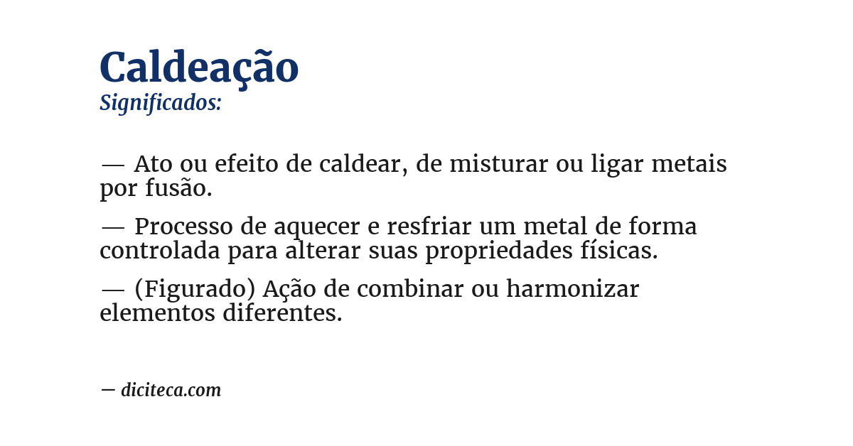 Significado de caldeação