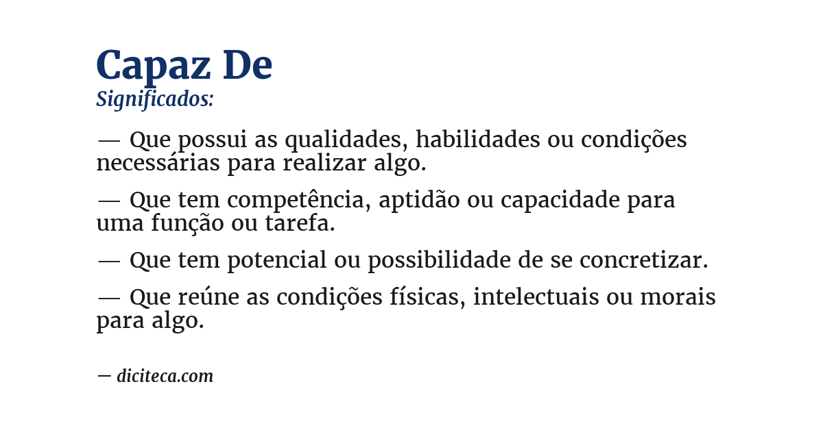 Significado de capaz de