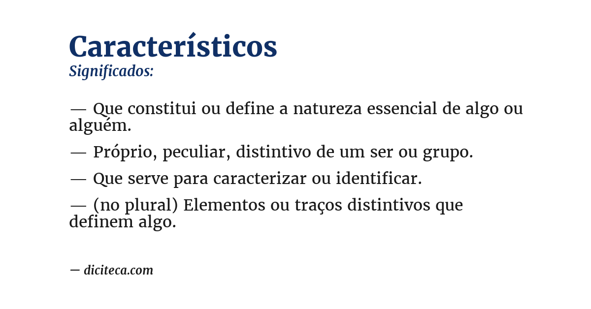 Significado de característicos