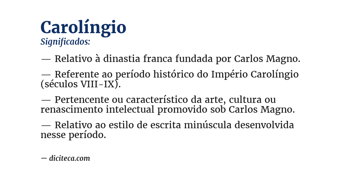 Significado de carolíngio