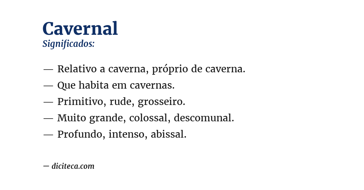 Significado de cavernal