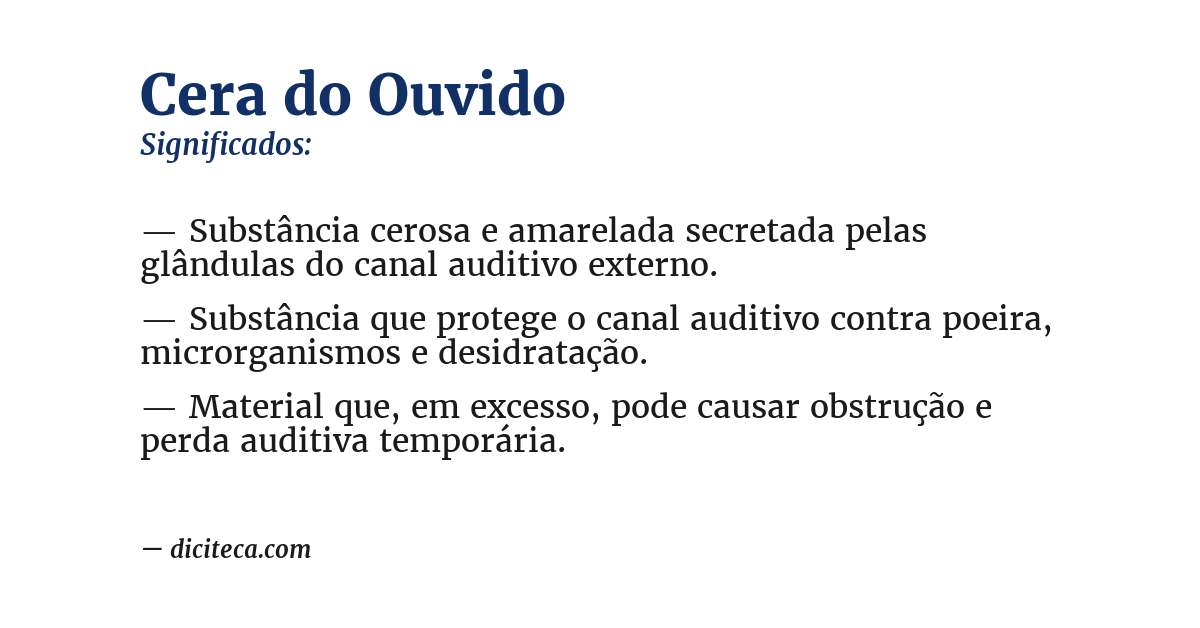 Significado de cera do ouvido
