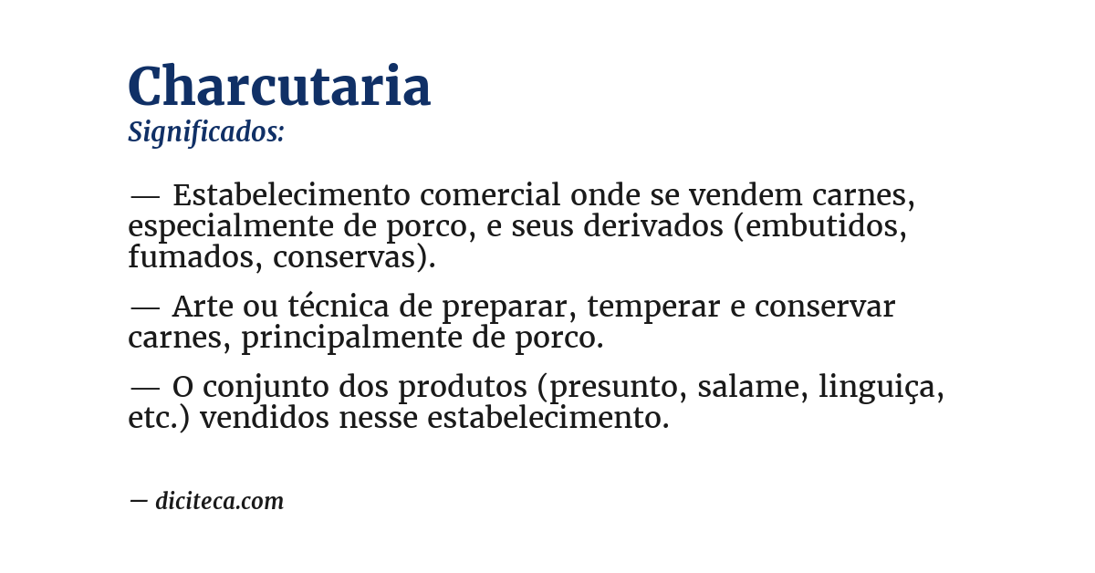 Significado de charcutaria