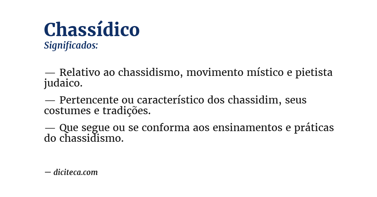 Significado de chassídico