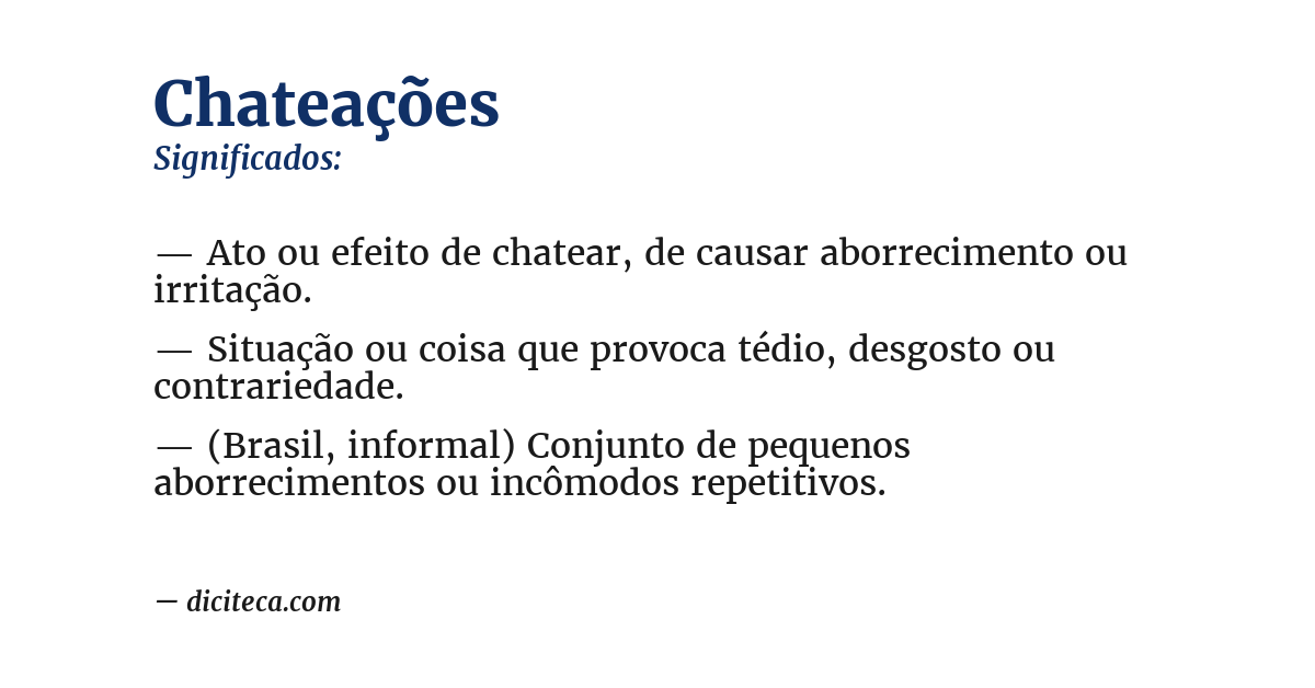 Significado de chateações