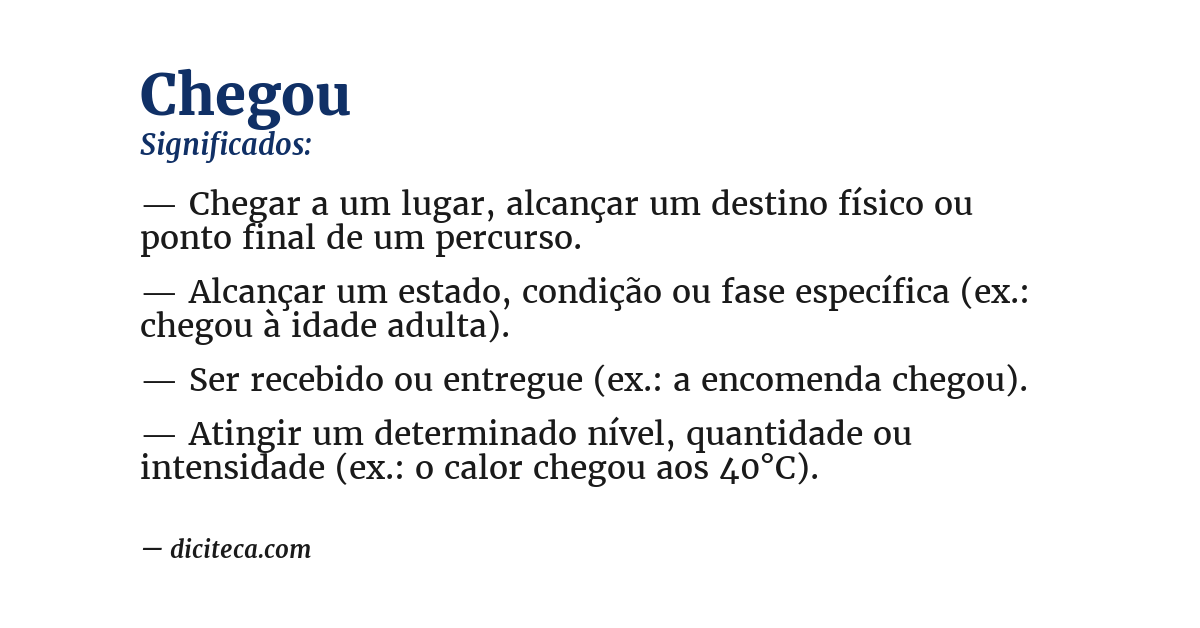 Significado de chegou