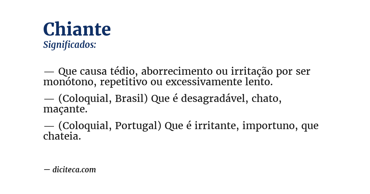 Significado de chiante