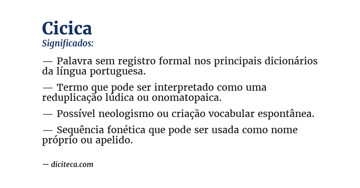 Significado de cicica