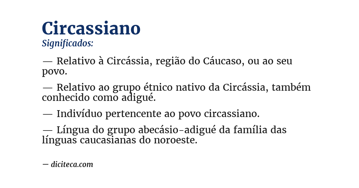 Significado de circassiano