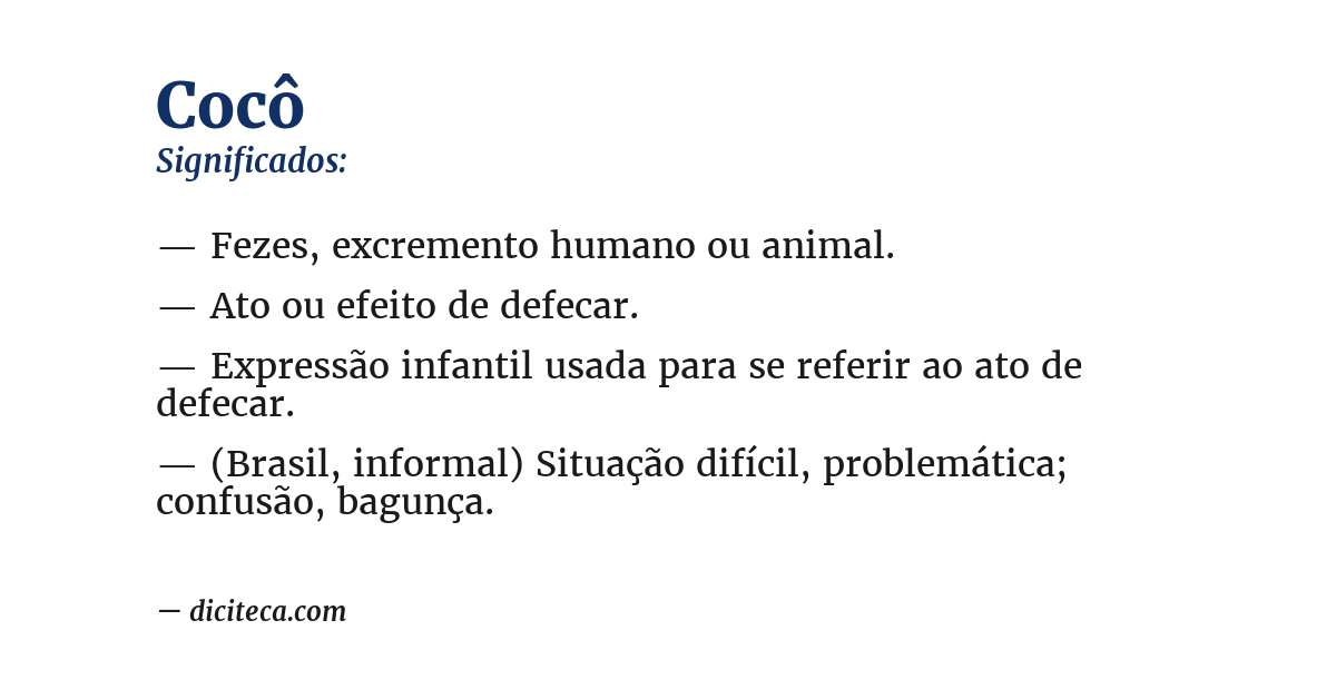 Significado de cocô
