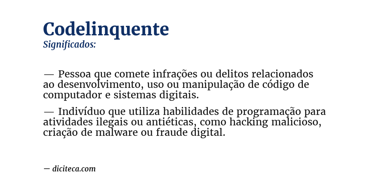 Significado de codelinquente