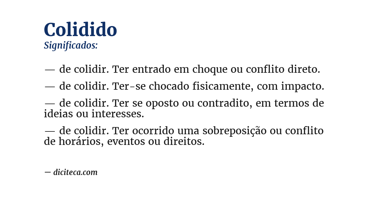 Significado de colidido
