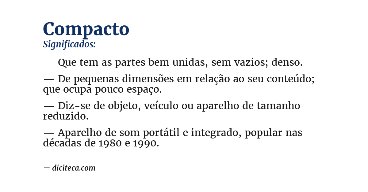 Significado de compacto