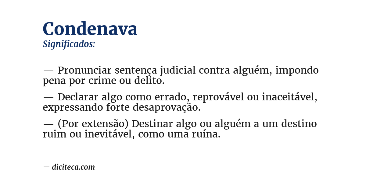 Significado de condenava