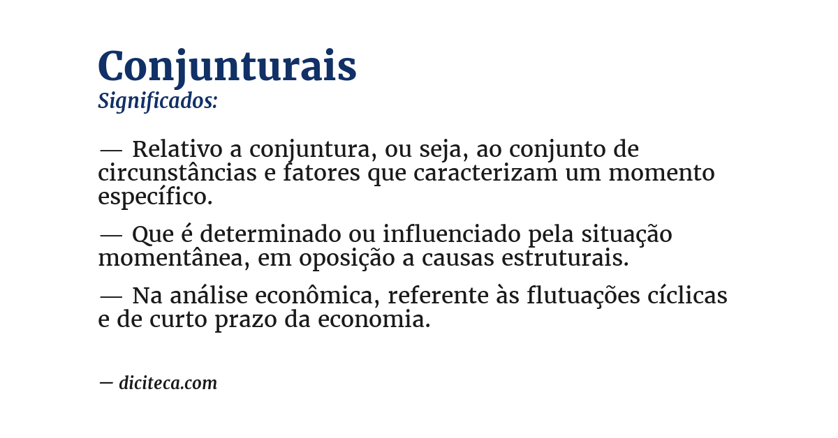 Significado de conjunturais