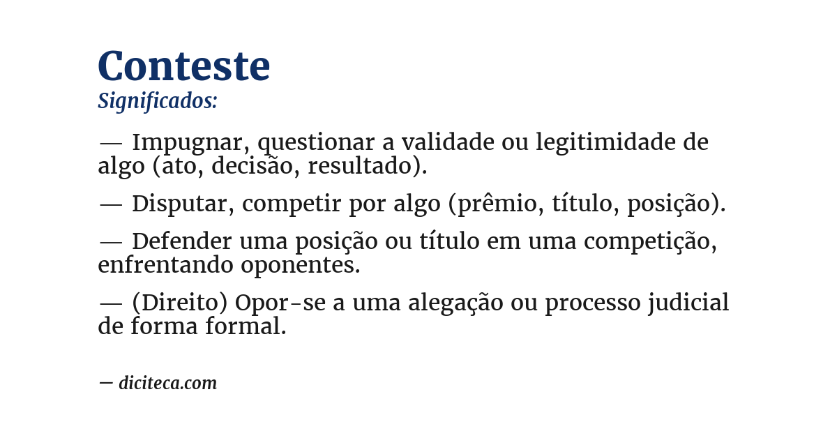 Significado de conteste