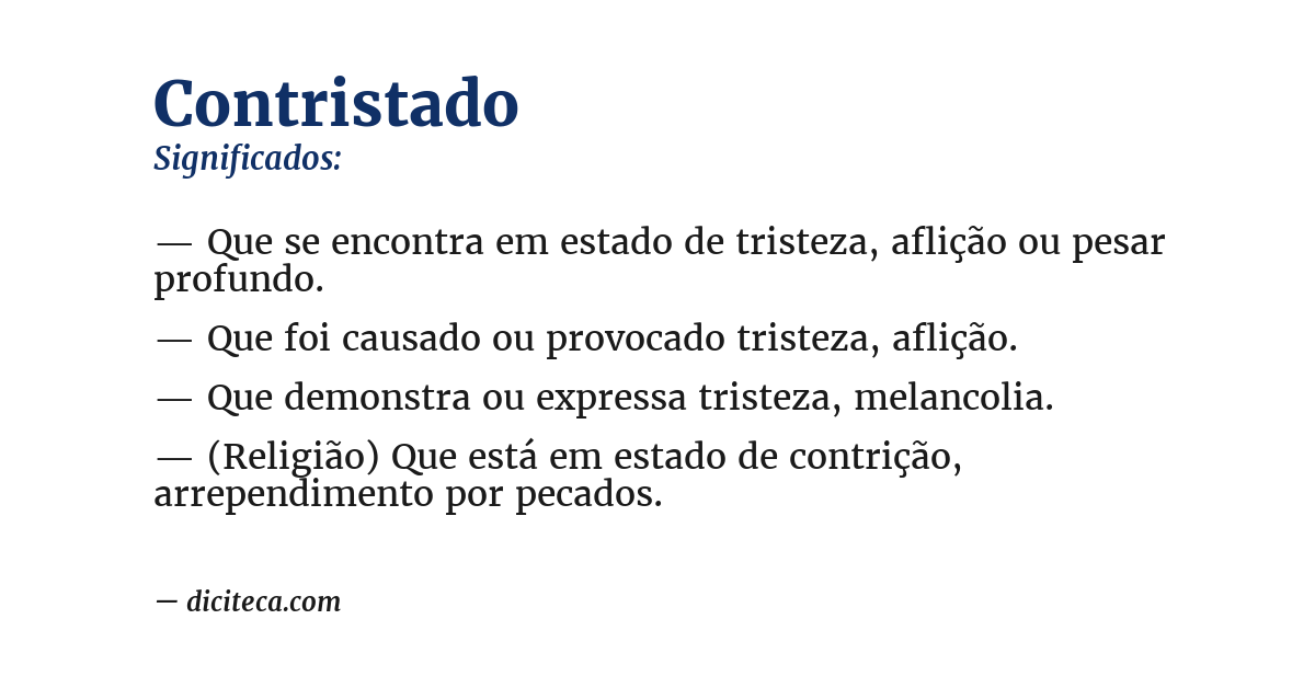 Significado de contristado