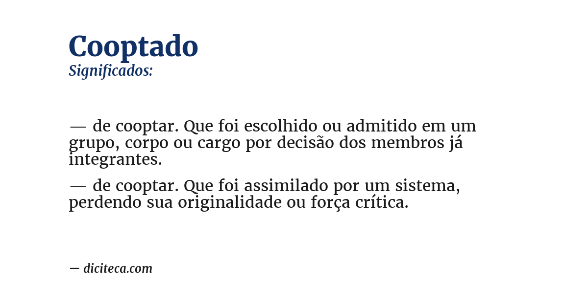 Significado de cooptado