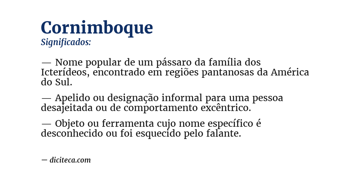 Significado de cornimboque