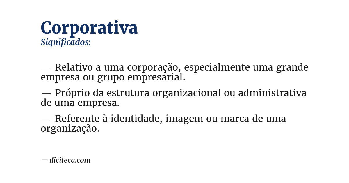 Significado de corporativa