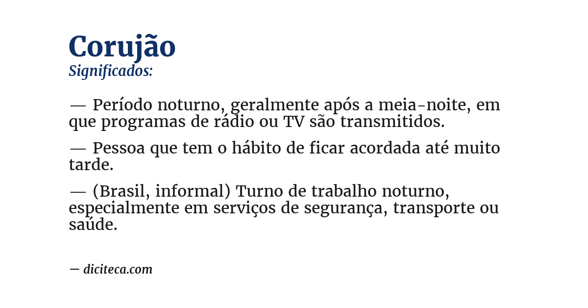 Significado de corujão
