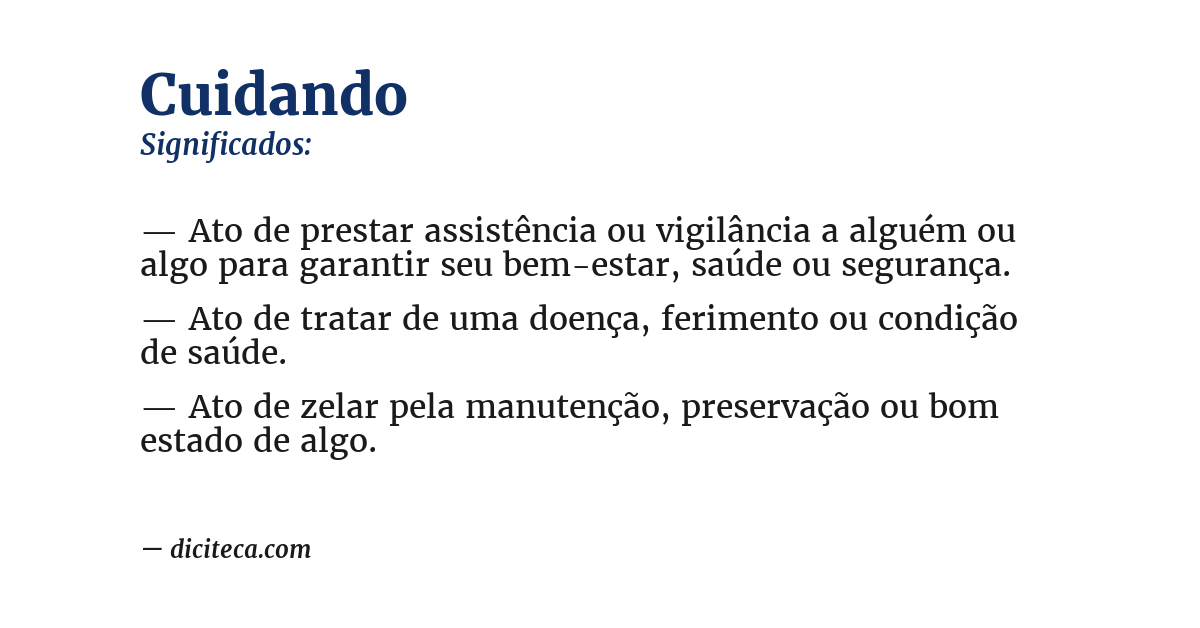Significado de cuidando