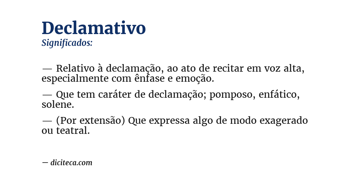 Significado de declamativo