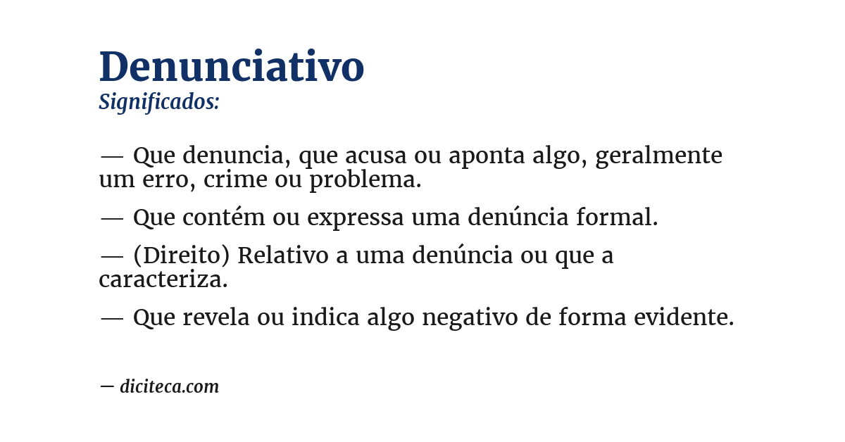 Significado de denunciativo