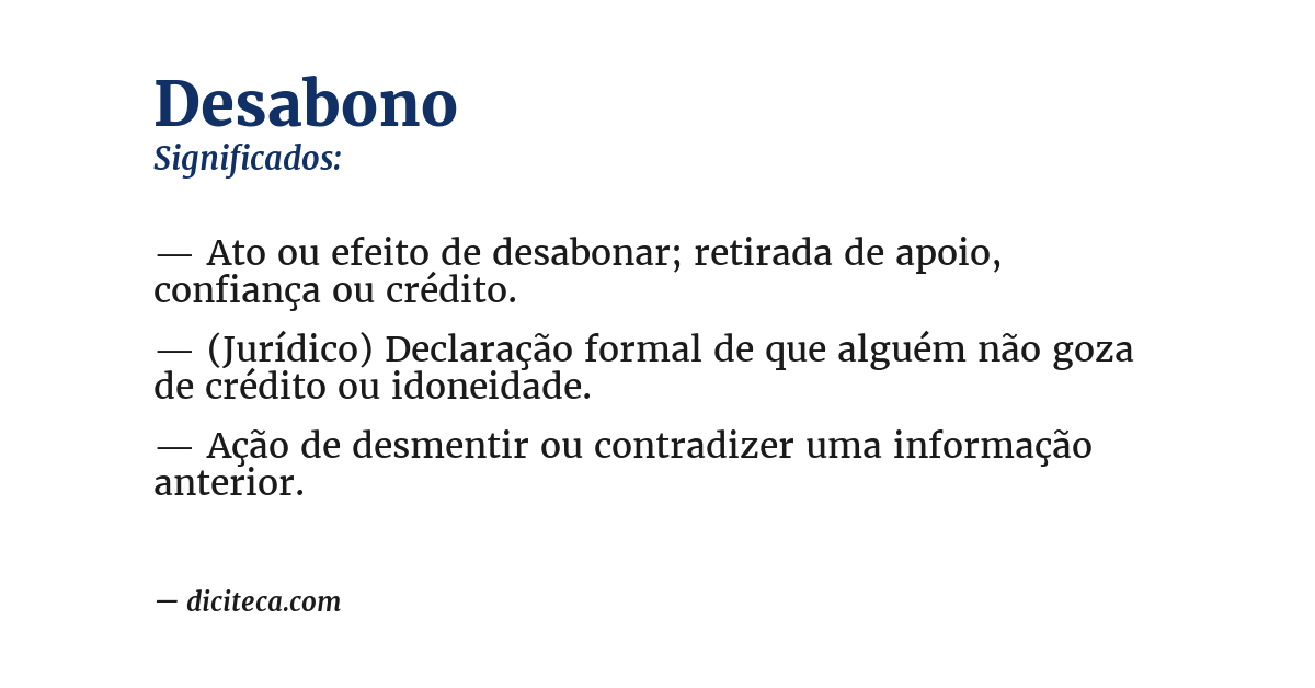 Significado de desabono