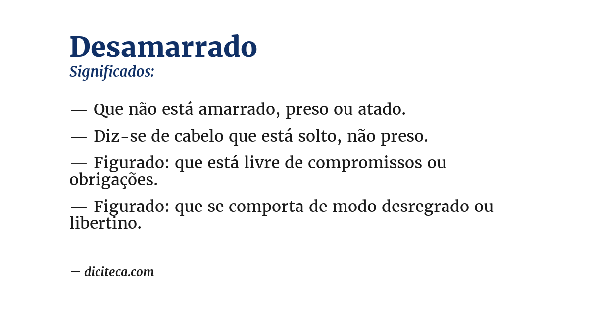 Significado de desamarrado