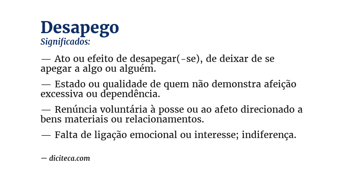Significado de desapego