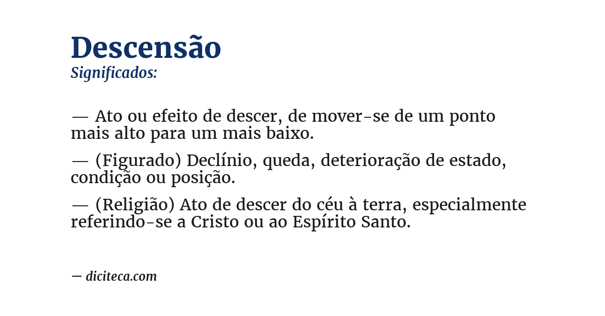 Significado de descensão