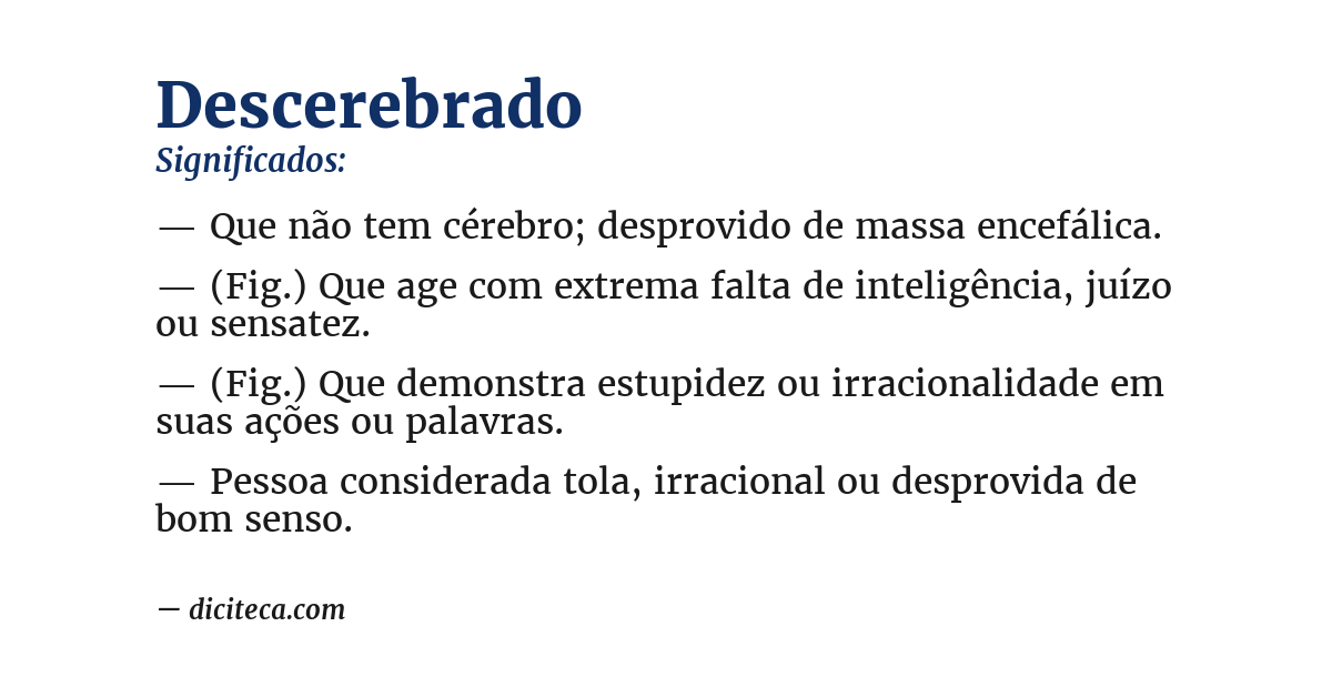 Significado de descerebrado